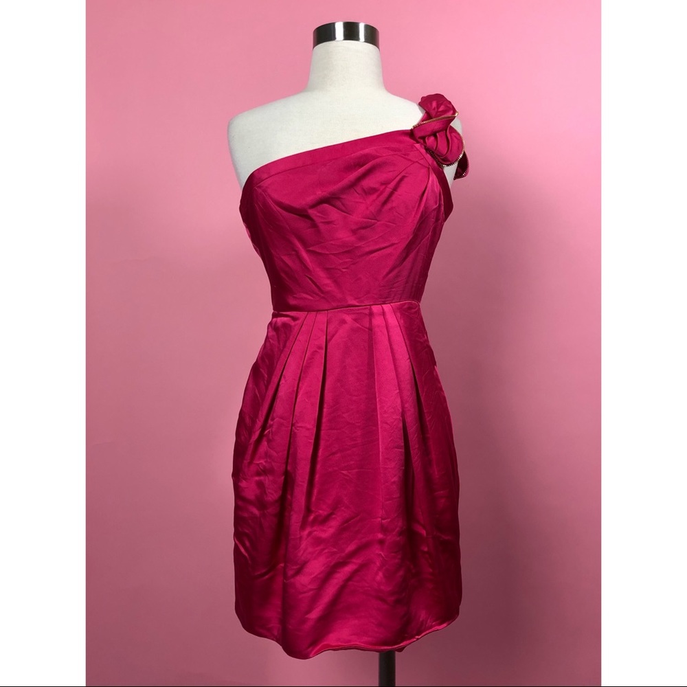 BCBGMaxAzria Azalea pink one shoulder dress 0XS
